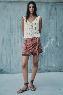ZARA Saias / Calções^CALÇÕES BERMUDA PÁREO ESTAMPADA Multicolor