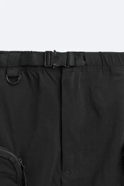 ZARA Cargo^CALÇÕES BERMUDA TÉCNICOS CARGO Preto