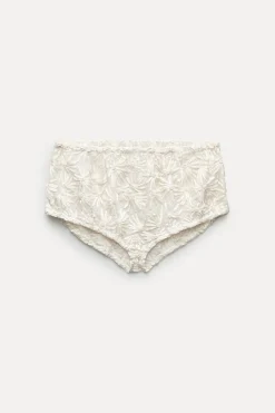 ZARA Saias / Calções|Lingerie^CALÇÕES BORDADOS COM MISSANGAS Branco-marfim