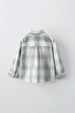 CAMISA AOS QUADRADOS-ZARA Flash Sale