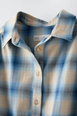 CAMISA AOS QUADRADOS-ZARA Sale