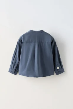 CAMISA COM GOLA DE TIRA E BOLSO-ZARA Cheap