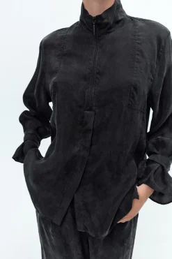 ZARA Camisas / Blusas|Lingerie^CAMISA COMBINADA COM LAÇADAS Preto