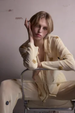 ZARA Camisas / Blusas|Lingerie^CAMISA COMBINADA COM MISSANGAS Amarelo-médio