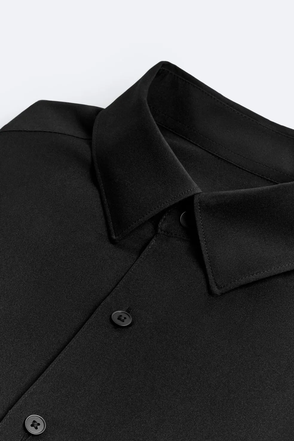 ZARA Vestuário De Inverno^CAMISA ELÁSTICA Preto