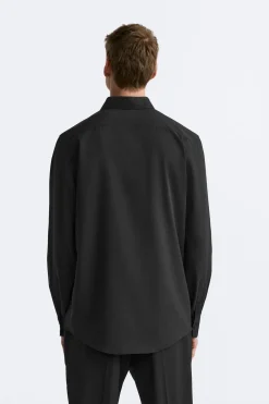 ZARA Vestuário De Inverno^CAMISA ELÁSTICA Preto