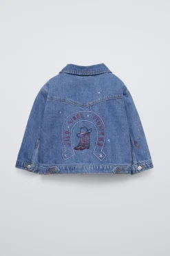 CAMISA LARGA DENIM BORDADOS-ZARA Cheap