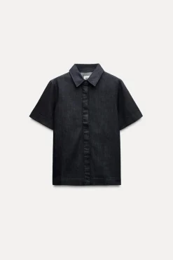 ZARA Blusões|Camisas / Blusas^CAMISA LARGA DENIM ZW COLLECTION Azul