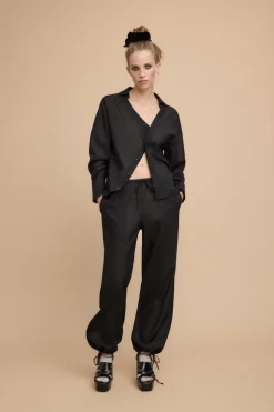 ZARA Camisas / Blusas|Lingerie^CAMISA OVERSIZE BORDADO ATRÁS Preto