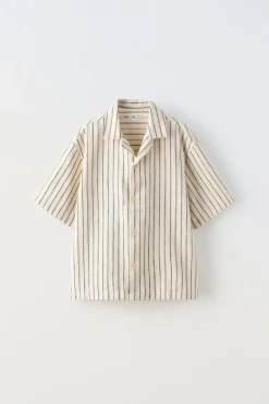 CAMISA ÀS RISCA TECIDA-ZARA Shop