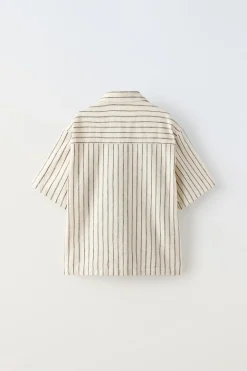 CAMISA ÀS RISCA TECIDA-ZARA Shop