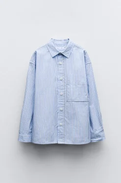 CAMISA ÀS RISCAS COM BOLSOS-ZARA Clearance