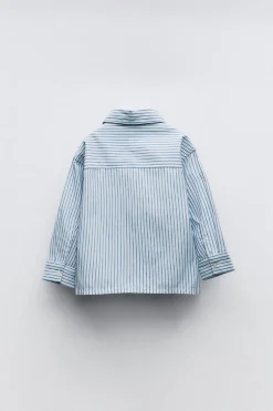 CAMISA ÀS RISCAS COM BOLSOS-ZARA Cheap