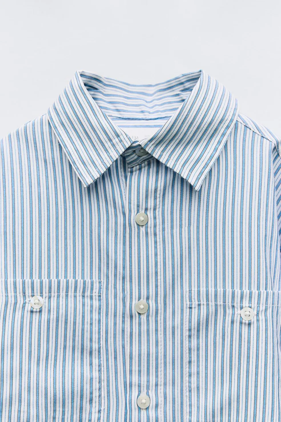 CAMISA ÀS RISCAS COM BOLSOS-ZARA Cheap
