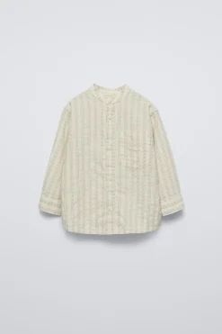 CAMISA ÀS RISCAS COM ESTRUTURA-ZARA Best Sale