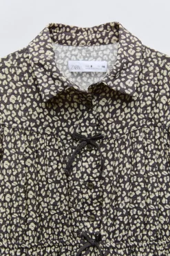 CAMISA VESTIDO COM ANIMAL PRINT-ZARA Best Sale