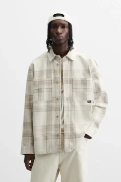ZARA Vestuário De Inverno^CAMISA XADREZ DE FLANELA Bege