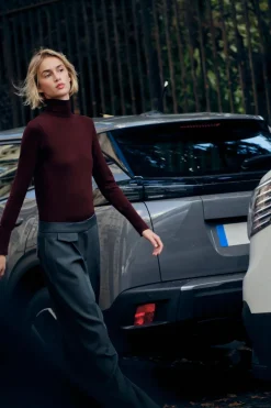 ZARA Winter Layersnew^CAMISOLA BÁSICA DE MALHA LISA Borgonha