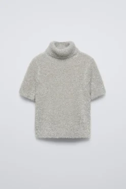 CAMISOLA COM EFEITO DE PELO SINTÉTICO E BRILHO-ZARA Hot