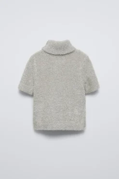 CAMISOLA COM EFEITO DE PELO SINTÉTICO E BRILHO-ZARA Hot