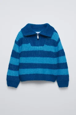 CAMISOLA DE MALHA ÀS RISCAS C/ FECHO DE CORRER-ZARA Best Sale
