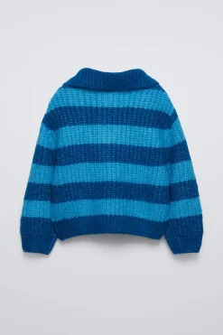 CAMISOLA DE MALHA ÀS RISCAS C/ FECHO DE CORRER-ZARA Best Sale