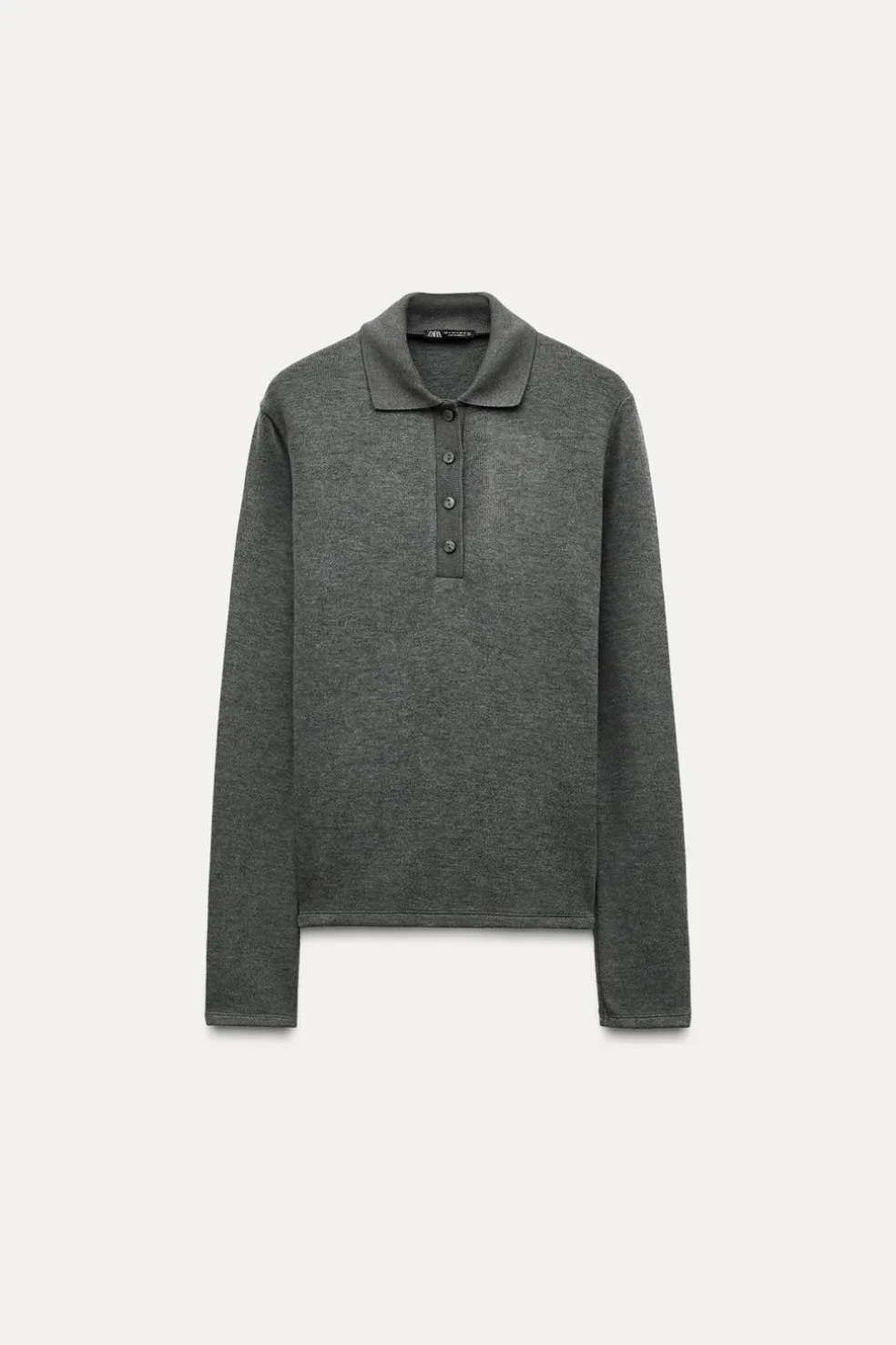 ZARA Winter Layersnew^CAMISOLA GOLA DE POLO SOFT Cinzento-vigoré