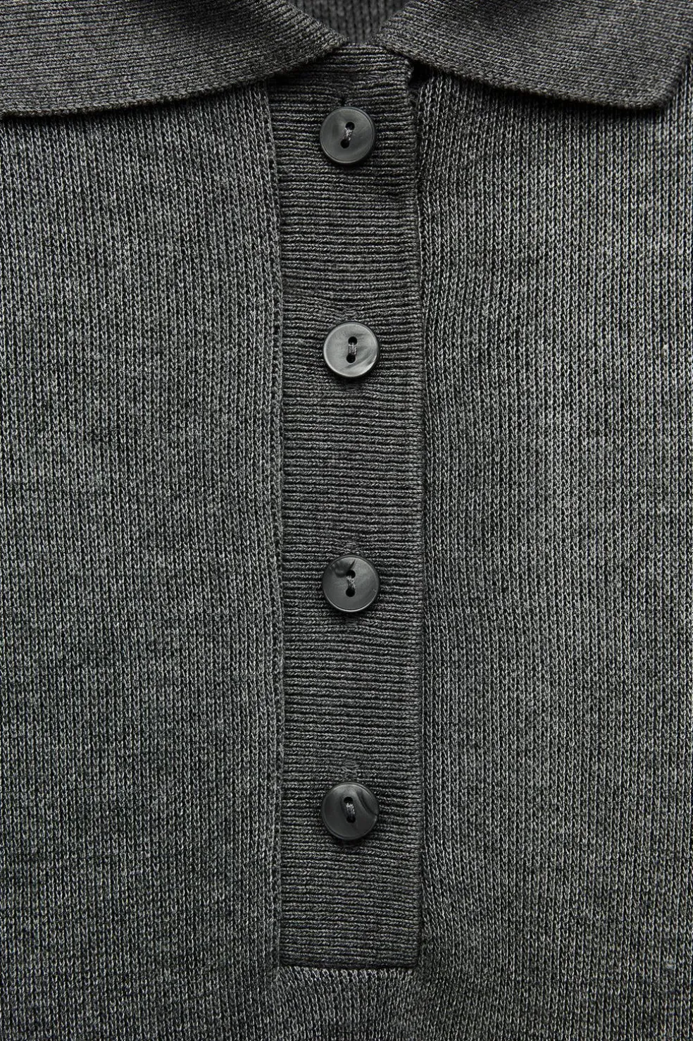 ZARA Winter Layersnew^CAMISOLA GOLA DE POLO SOFT Cinzento-vigoré
