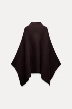 ZARA Tops / Bodies^CAPA DE MALHA ASSIMÉTRICA Borgonha