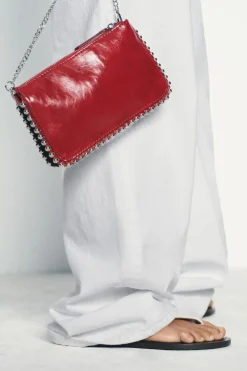 ZARA Malas^CARTEIRA MALA A TIRACOLO COM TACHAS Vermelho