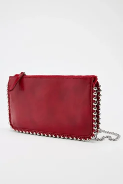 ZARA Malas^CARTEIRA MALA A TIRACOLO COM TACHAS Vermelho