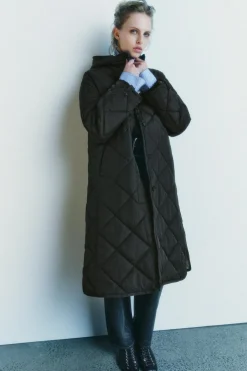 ZARA Winter Layersnew|Sobretudos / Anoraques^CASACO ACOLCHOADO IMPERMEÁVEL ZW COLLECTION Caqui