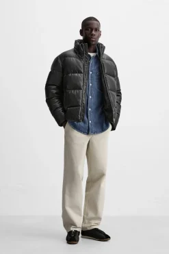 ZARA Vestuário De Inverno|Blusões^CASACO ACOLCHOADO POLIPELE Preto