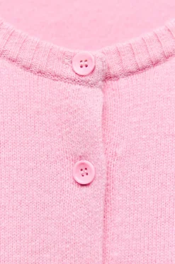 ZARA Cardigan / Camisolas|Malha^CASACO BÁSICO 100% LÃ Rosa