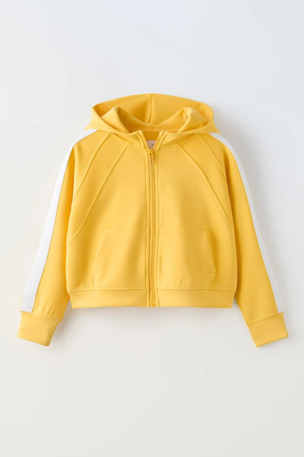 CASACO COM CAPUZ E FAIXAS CONTRASTANTES DE CORTE CROPPED-ZARA Clearance