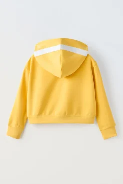 CASACO COM CAPUZ E FAIXAS CONTRASTANTES DE CORTE CROPPED-ZARA Clearance