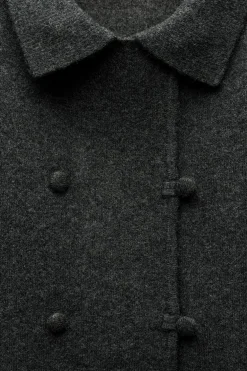 ZARA Cardigan / Camisolas|Malha^CASACO CRUZADO DE MALHA Cinzento
