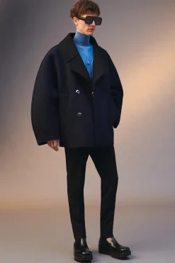 ZARA Sobretudos / Gabardinas^CASACO CURTO LIMITED EDITION Azul-marinho