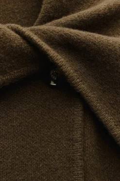 ZARA Sobretudos / Anoraques|Cardigan / Camisolas^CASACO DE LAPELA LARGA 100% LÃ Caqui