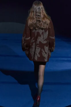 ZARA Sobretudos / Anoraques|Cardigan / Camisolas^CASACO DE MALHA COM FIO METALIZADO Vinho