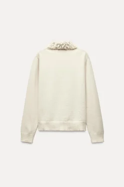 ZARA Cardigan / Camisolas|Malha^CASACO DE MALHA COM MISSANGAS E LÃ Cru
