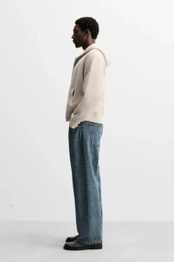 ZARA Camisola / Casacos|Sweatshirts^CASACO DE MALHA COM TEXTURA ESTRUTURADA Bege-claro