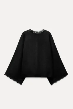 ZARA Cardigan / Camisolas|Malha^CASACO DE MALHA MANGA LARGA Preto