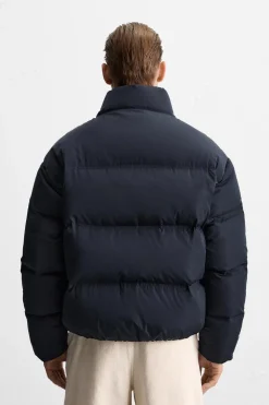ZARA Vestuário De Inverno|Blusões^CASACO DE PENAS 100% PENAS Azul-marinho