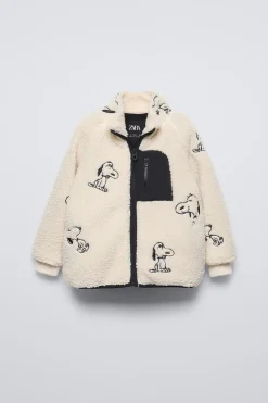 CASACO EFEITO DE PELO ENCARACOLADO SNOOPY PEANUTS™-ZARA Best