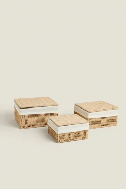 ZARA Lavandarias / Limpeza|Lavandarias / Limpeza^CESTO COM TECIDO INTERIOR Bege-claro