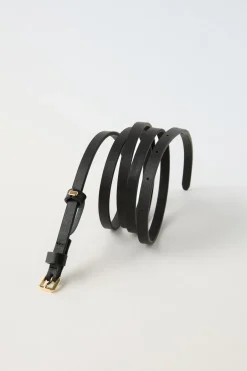 CINTO FINO EM PELE-ZARA Cheap