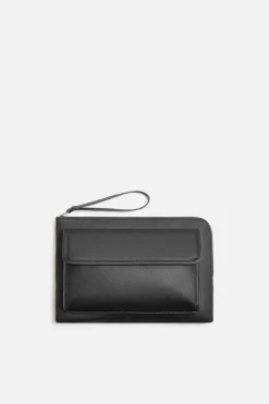 ZARA Malas / Mochilas^CLUTCH COM BOLSO TEXTURA Preto