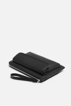ZARA Malas / Mochilas^CLUTCH COM BOLSO TEXTURA Preto