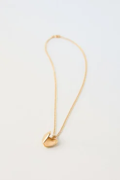 COLAR CORAÇÃO RELICÁRIO COM BANHO A OURO 24KT-ZARA Clearance